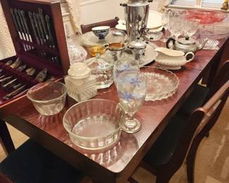 table and silver