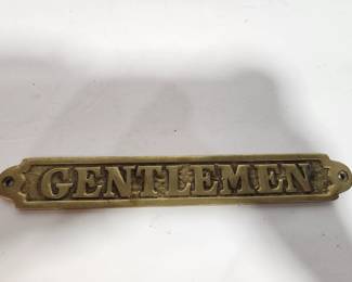 BRASS GENTLEMENS PLAQUE