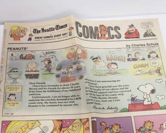 FINAL SNOOPY COMIC SEATTLE TIMES