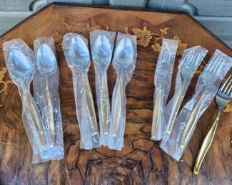 GOLD PLATED SILVERWARE