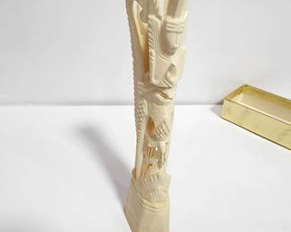 CARVED ASIAN BONE TOTEM