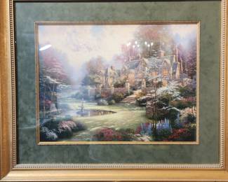 thomas kincaid limited edition print with up light