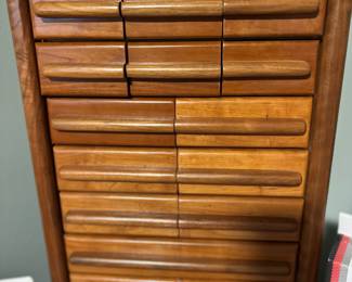 Custom made wood jewelry box, felt lined