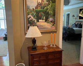 Small antique chest, artwork by J. Wilder