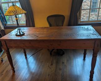 Desk, Lamp, Desk Chair