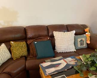 leather sectional, recliner