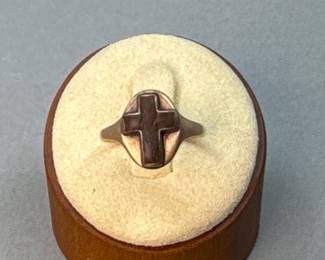 10K Wooden Cross Ring