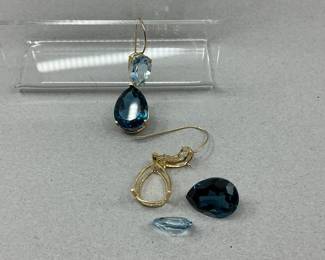 14k and Topaz Earrings