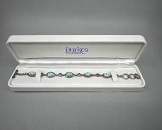 Sterling Larimar and Topaz Bracelet