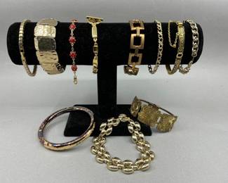 Gold tone costume bracelets