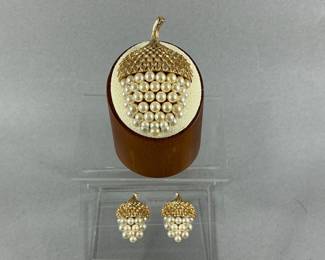 Trifari Acorn Demi-Parure 
