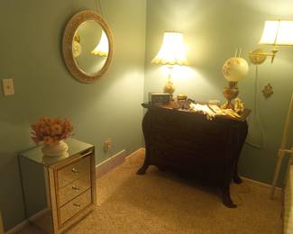 Glass nightstand #2 and chest of drawers