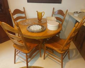 Solid oak kitchen table with 4 chairs