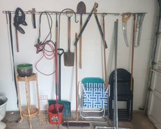 Yard tools and chairs