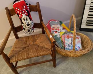 Wooden Chair, Baskets