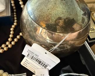 Sterling Woven Bracelet, Sterling Lidded Dish (BL)