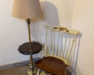 Table Lamp, Wooden Chair