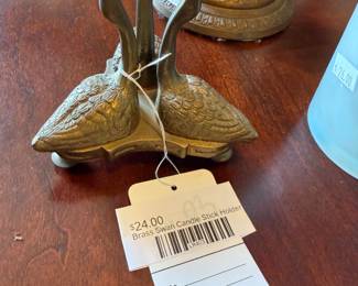 Brass Swan Candle Stick Holder