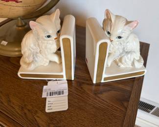 Lefton Ceramic Cat Bookends