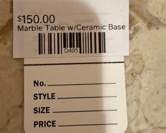 Marble Table w/ Ceramic Base