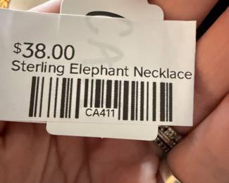 Sterling Elephant Necklace