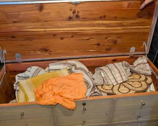 Cedar Chest with Vintage Linen