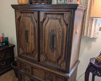 Armoire has a matching dresser and bedframe
