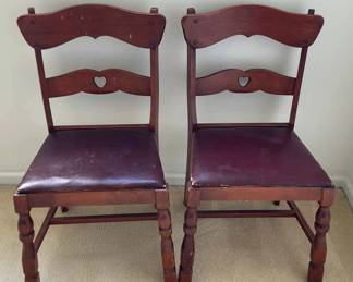 Pair of Vintage Wooden Chairs