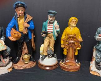 Lot of 5 Nautical Sailor Figurines Includes Music Box, 10.512 Tall