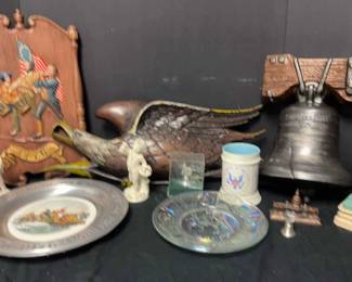 Patriotic Collection Including Plates, Liberty Bell, Bald Eagle And More 