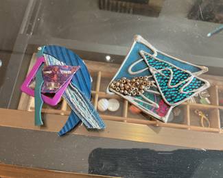 Judy Alderfer brooches $6.50 + tax each 