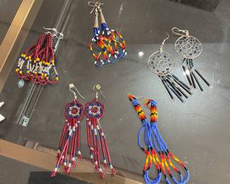 Vintage hand beaded earrings $6.50 + tax each 