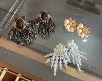 Vintage beaded clip on earrings $6.50 + tax each 