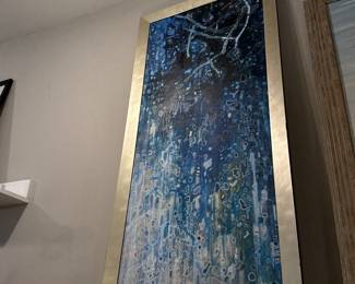 Hand painted acrylic abstract painting -  56inches x 27 inches - $300 + tax.