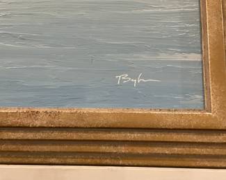 Water landscape hand-painted oil painting - $750 + tax. 