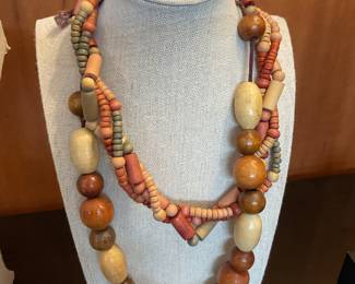 Wooden bead necklaces 7.50 + tax each