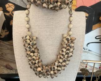 Vintage metal seed necklace and bracelet set $22.50 + tax