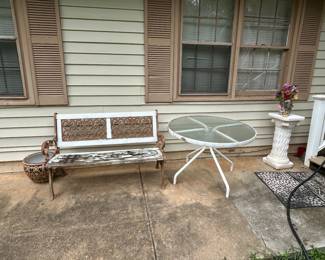 All patio furniture, yard art, chimes must find a home