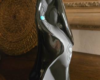 Vintage Lawrence Vargas Blackware Pottery Sculpture Woman Signed