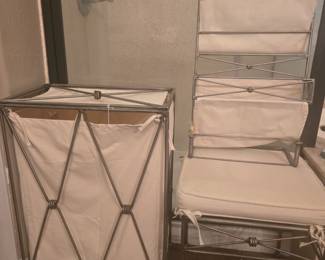 Vintage Pier 1 Hamper, Stool & Magazine Rack