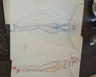 Gorgeous 1970s costume drawings by Malcolm Perry