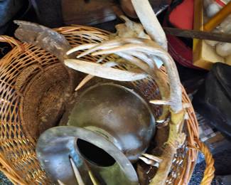 Spittoon and antlers