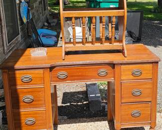 vintage desk and magazine stand