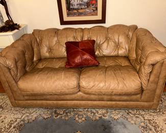 Leather love seat