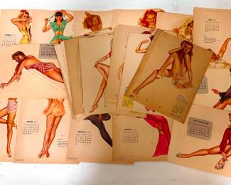 1940's Varga Girls Pin-Up Calendar Sheets