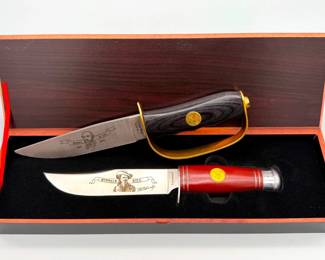 Civil War Knife No. 1 Robert E. Lee by Falkner is a replica knife. Along with Buffalo Bill stainless steel knife and case.