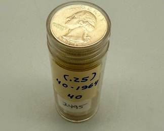 Roll 1964 Washington Silver Quarters