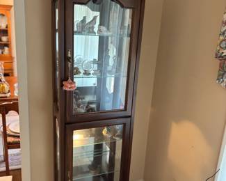 Jasper cabinet curio cabinet with mirror and built in lighting