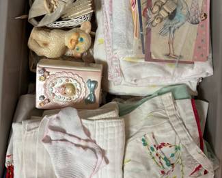 Vintage baby linens