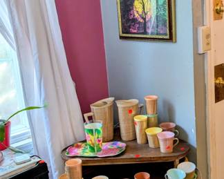 Vintage Bamboo corner cabinet 